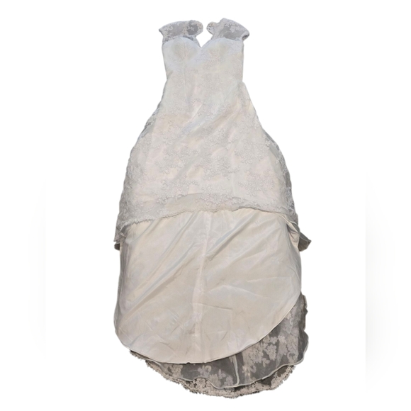 Gorgeous White High Low Wedding Dress Brand New Beautiful Lace and Beading - Picture 10 of 15